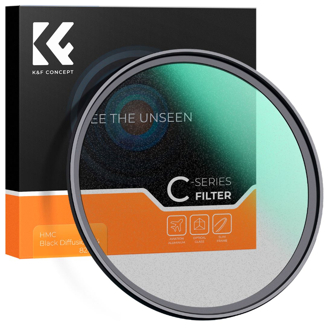 K&F Concept 49mm C Series Black Mist Filter 1/2 Ultra-thin multilayer Green Coating KF01.2234 - 1